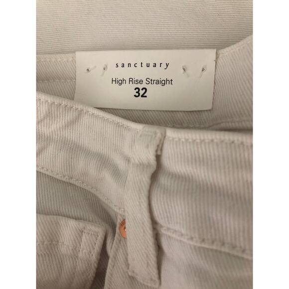 Sanctuary/Denim Good Vibes Jeans Women's Size 32 White High Rise Straight NEW - Picture 9 of 10
